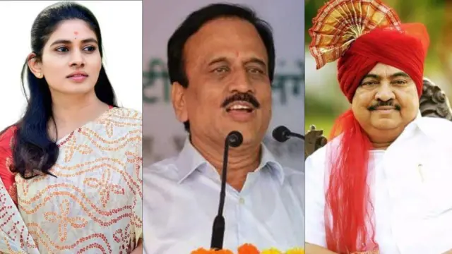 रक्षा खडसे, गिरीश महाजन आणि एकनाथ खडसे