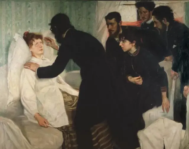 Une patiente se faisant examiner.