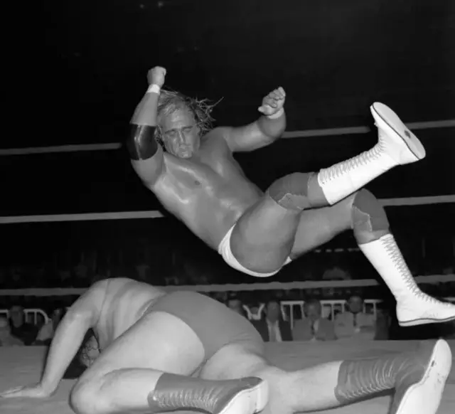 Hulk Hogan ati Andre the Giant re e ninu ijakadi kan niluu Montreal, Canada, lọjọ karundinlọgbọn oṣu Kẹjọ, ọdun 1980