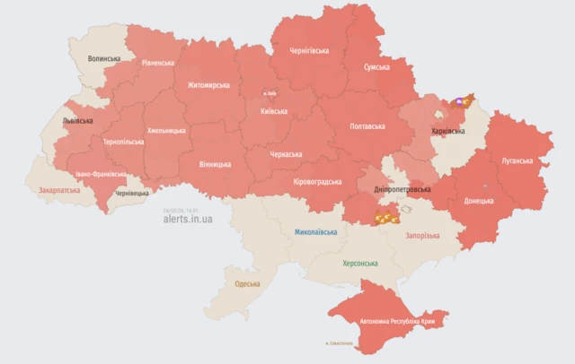 мапа повітряних тривог