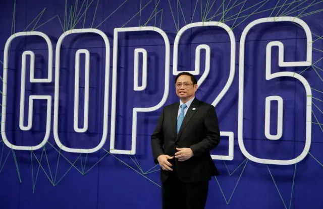 Thủ tướng Việt Nam, ông Phạm Minh Chính, tại COP26 ở Scotland năm 2021