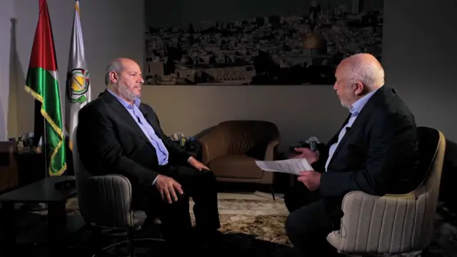 Khalil al-Hayya, the deputy leader of Hamas, spoke to BBC's Jeremy Bowen