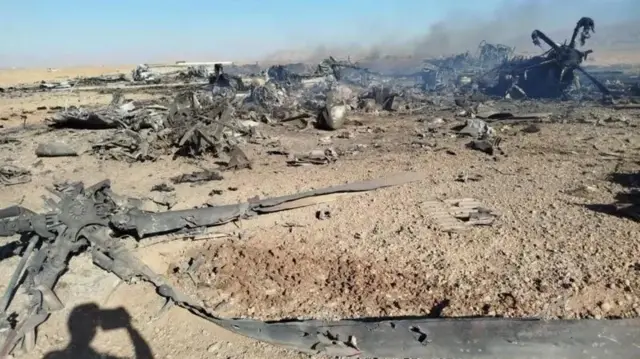 Amahsusho yatangajwe n'ibinyamakuru muri Iran y'ibisigazwa by'indege y'ubwikorezi ya Amerika yarasiwe muri 'operation' yo gushaka uwo musirikare 