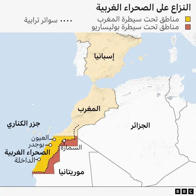 خريطة للصحراء الغربية 