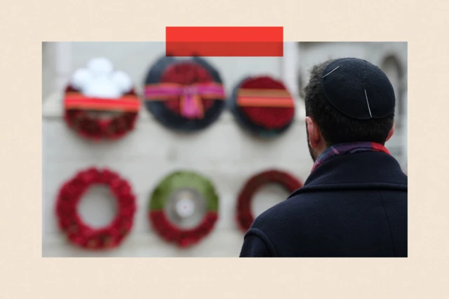 A shot of the back of President of the Board of Deputies of British Jews, Phil Rosenberg