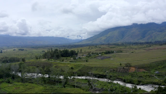 Pemandangan di wilayah Provinsi Papua Pegunungan. 