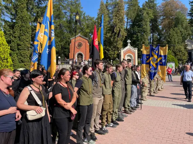 Церемоній прощання з Андрієм Парубієм на Личаківському цвинтарі 