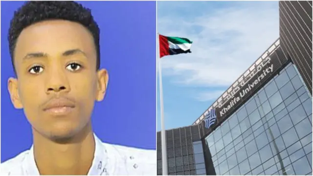 ሚክያስ አዳነ እና የሚማርበት ሃሊፋ ዩኒቨርሲቲ ሕንፃ