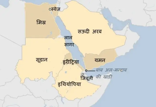 लाल सागर का नक़्शा