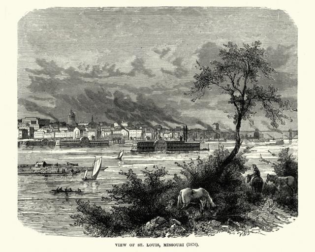  Ilustração da cidade de St. Louis no século XIX
