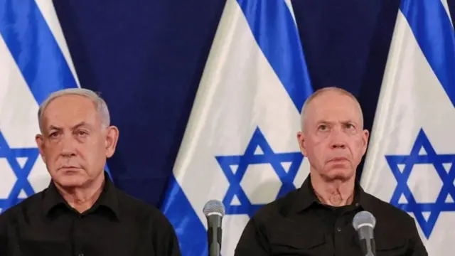 Benjamin Netanyahu iyo wasiirkiisa Difaaca Yoav Gallant