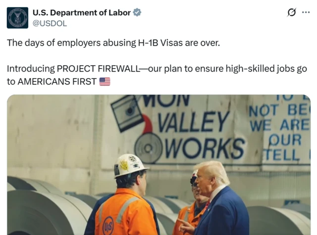 બીબીસી ગુજરાતી અમેરિકા H-1B વિઝા ભારતીયો ડોનાલ્ડ ટ્રમ્પ પ્રોજેક્ટ ફાયરવૉલ આઈટી કંપનીઓ ભારત લેબર ડિપાર્ટમેન્ટ