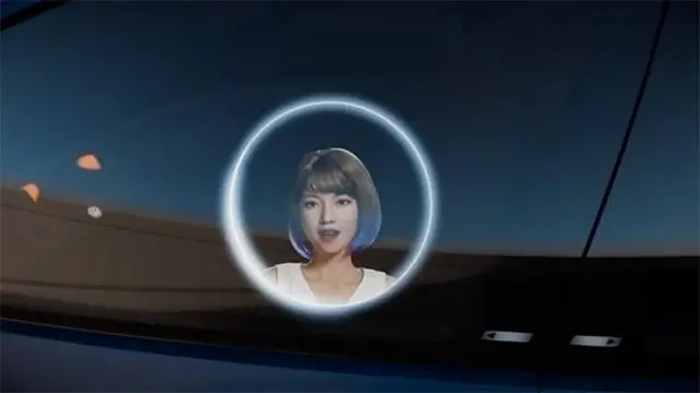 تصویر دستیار مجازی روی پنجره جلو نمایش داده می‌شود