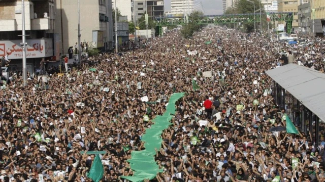 تهران کې د ۱۳۸۸ کال ولسمشرۍ ټاکنو اعلان شوو پايلو پر وړاندې د احتجاجيانو لويه غونډه