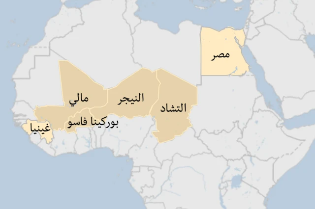 خارطة الدول التي عبرها الطالب على الدراجة الهوائية