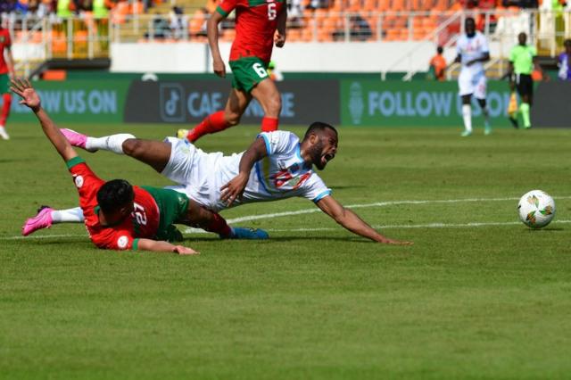 Football Players in Action - Zambia vs Morocco 2023