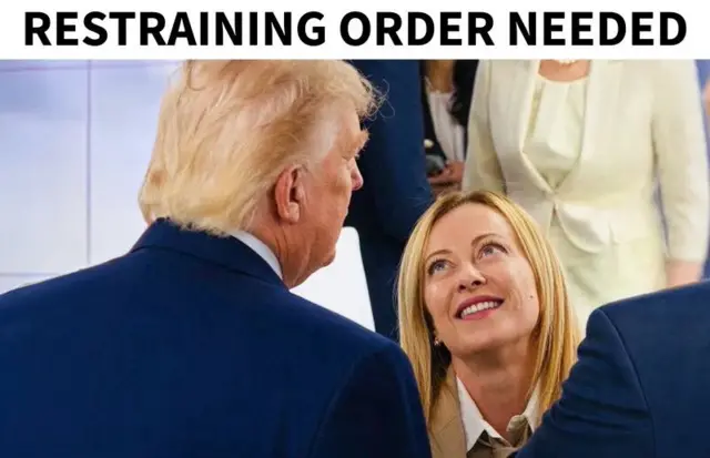 Trump ve Meloni'nin birlikte fotoğrafı. 