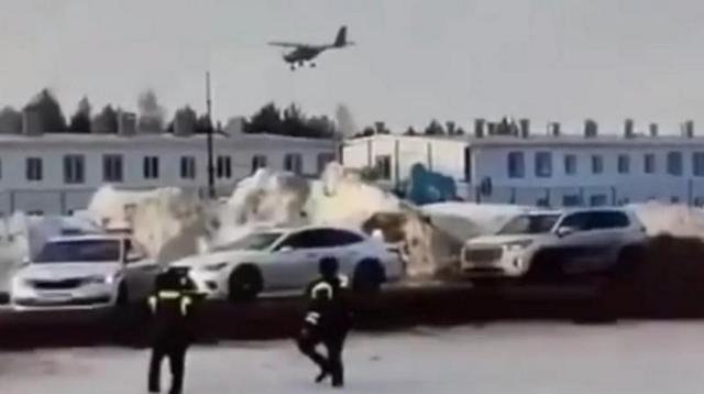Украинский дрон атакует объект в Елабуге, 2 апреля 2024 года