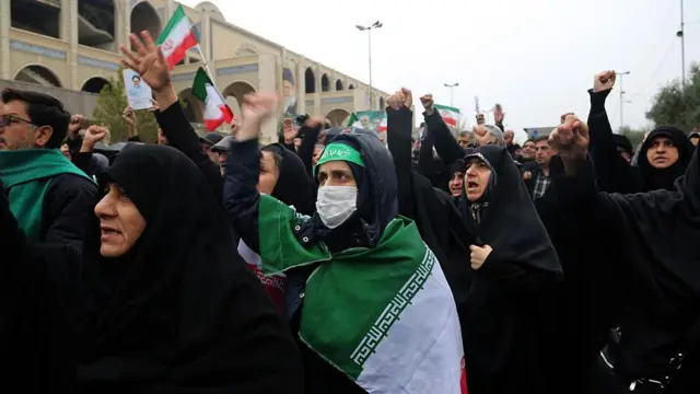 तेहरान में अमेरिका और इसराइल के ख़िलाफ़ प्रदर्शन (तस्वीर: 20 मार्च, 2026)