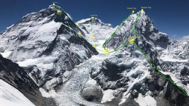 सगरमाथा, ल्होत्से र नुप्से देखिने तस्बिर