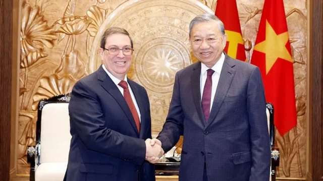 Ông Tô Lâm tiếp ông Bruno Rodríguez Parrilla tại Trụ sở Trung ương Đảng hôm 2/2