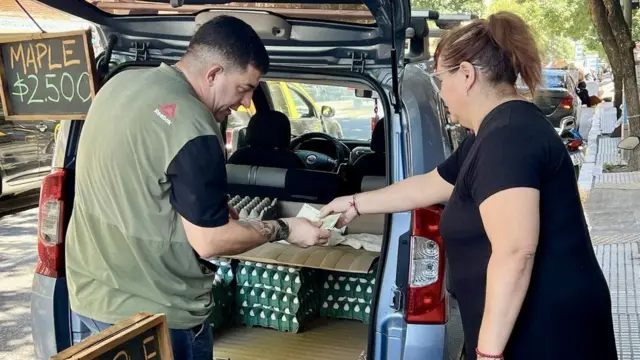 Homem vendendo ovos estocados na malamelhor plataforma de aposta esportivaseu carro