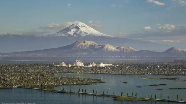 Tenochtitlán era o centro político e religioso dos mexicas