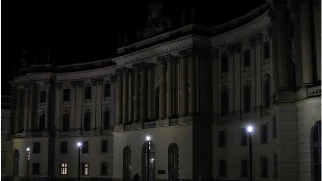 Lights off outside Berlin's Old Palace