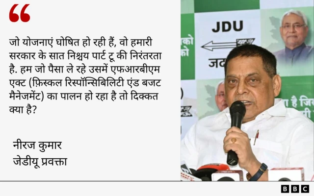 जेडीयू प्रवक्ता नीरज कुमार ने योजनाओं पर उठाए तेजस्वी के सवाल को खारिज किया है 