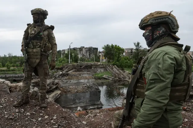 Русские военные в Бахмуте
