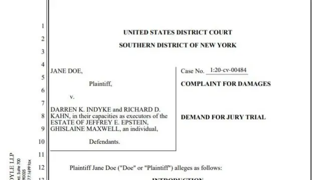 英語の裁判資料の冒頭