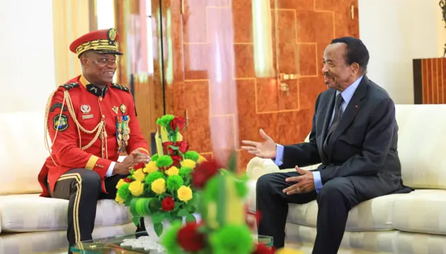 Le Général Oligui Nguema et le président camerounais Paul Biya