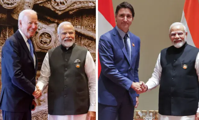 প্রধানমন্ত্রী নরেন্দ্র মোদীর সঙ্গে জো বাইডেন এবং জাস্টিন ট্রুডো।