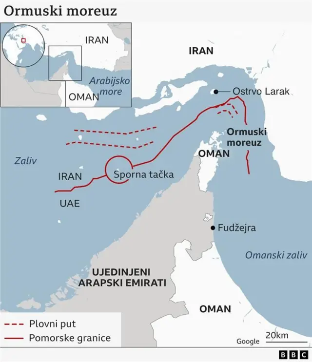 mapa, Ormuski moreuz, nafta, gas