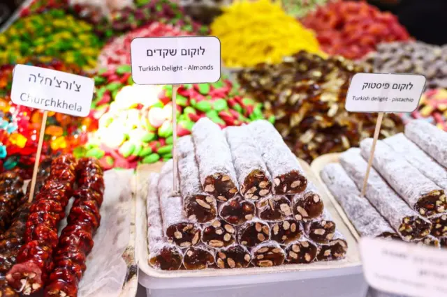 İsrail'deki bir çarşıdan görüntü