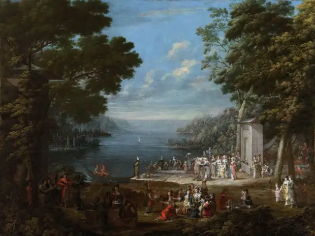 Jean-Baptiste Vanmour'un tablosunda (1671-1737) Boğazda Kadınlar Festivali, 1737. Amsterdam Rijksmuseum koleksiyonunda bulunmaktadır.