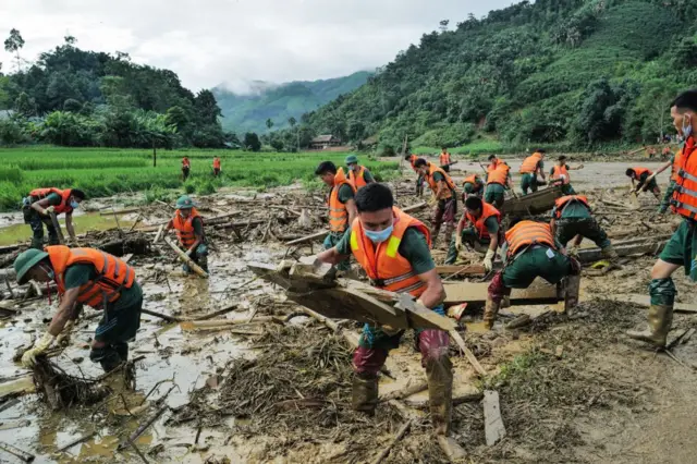 Cảnh tượng sau cơn lũ quét ở thôn Làng Nủ, xã Phúc Khánh, huyện Bảo Yên, Lào Cai. Ảnh chụp ngày 12/9