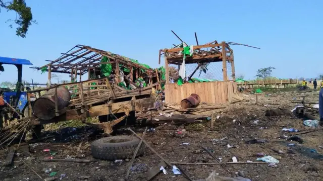 လေကြောင်းကနေ ဗုံးကြဲခံရတဲ့နေရာ