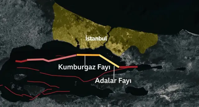 fay hatlarını gösteren harita