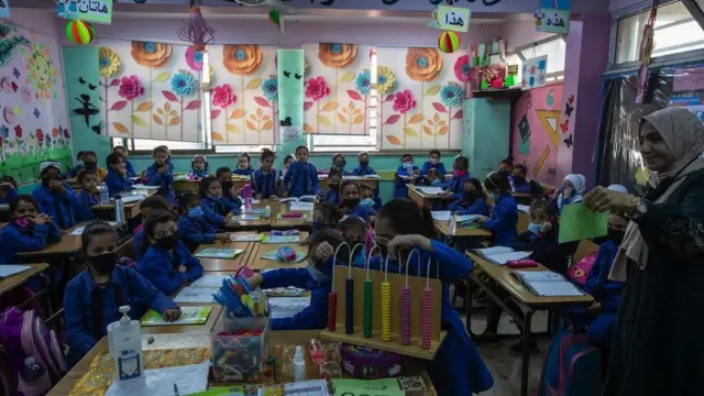 Sekolah UNRWA di kamp pengungsi Baqa'a, Yordania