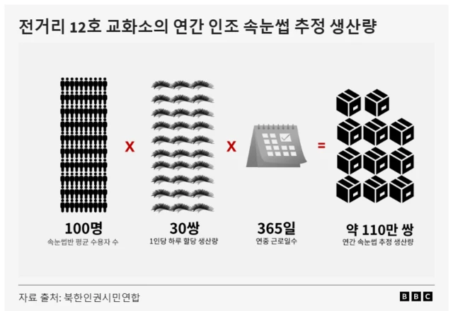 전거리 12호 교화소의 연간 인조 속눈썹 생산량 추정