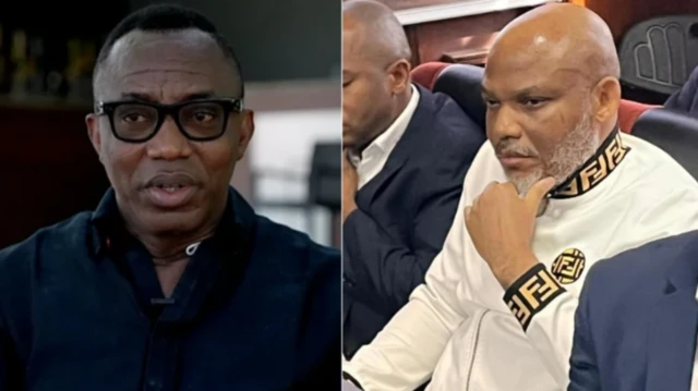 Collage image of Omoyele Sowore and Nnamdi Kanu
