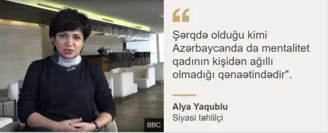 Alya Yaqublu Samirə Qasımlı siyasi psixoloq siyasi təhlilçi qadın haqları Qadın hüquqları siyasət iqtisadiyyat Elmar Məmmədyarov