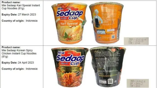D﻿ua varian terbaru Mie Sedaap yang ditarik dari pasar Singapura.