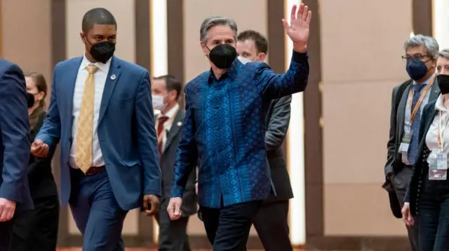 US Secretary of State Antony Blinken arrives at ASEAN gala dinner