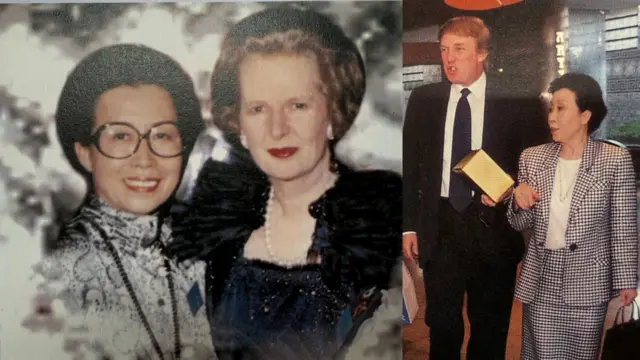 홍숙자 씨가 마거릿 대처, 도널드 트럼프와 각각 찍은 사진 