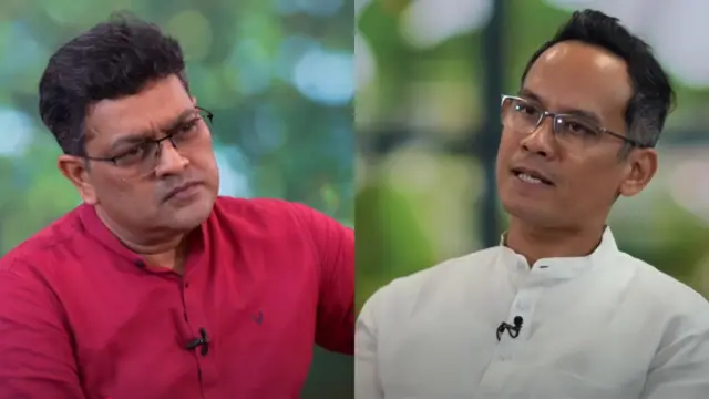 बीबीसी हिंदी के संपादक नितिन श्रीवास्तव और कांग्रेस सांसद गौरव गोगोई