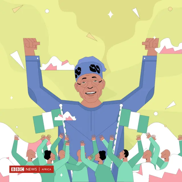 Aworan apanilerin cartoon Bola Tinubu