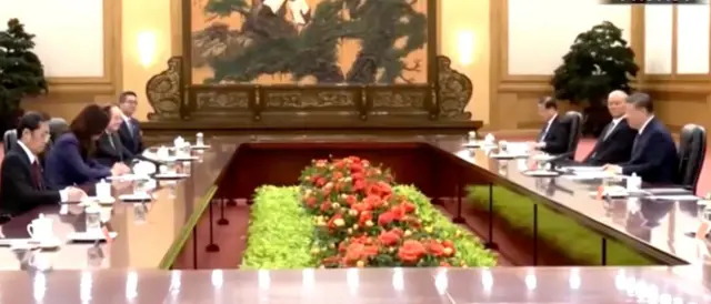 「鄭習會」在人民大會堂東大廳舉行