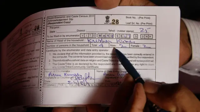 ভারতে ২০১১ সালের আদমশুমারির এনুমারেশন ফর্ম। - ফাইল ছবি